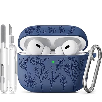 Amazon | Apple AirPods Pro 2 Gen用フラワー刻印ケース